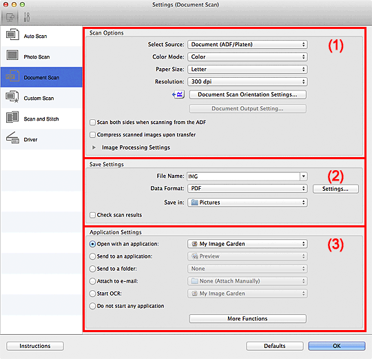 figure: Settings dialog