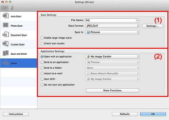 figure: Settings dialog