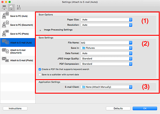 figure: Settings dialog