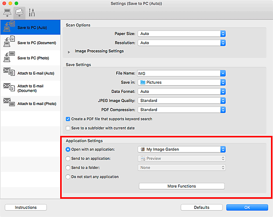 figure: Settings dialog