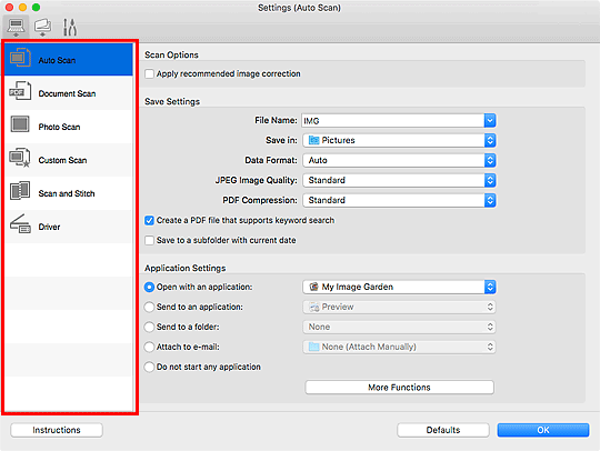 figure: Settings dialog