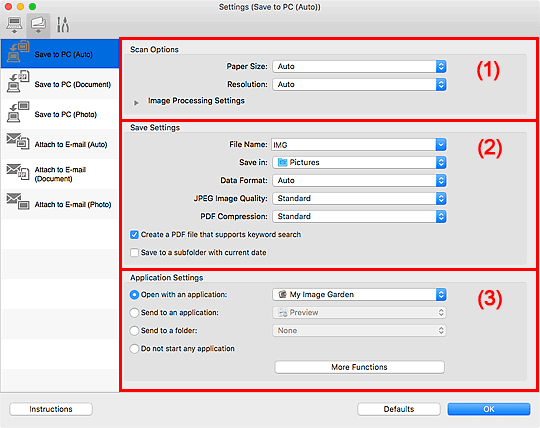 figure: Settings dialog