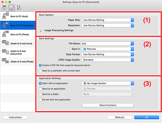 figure: Settings dialog