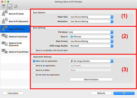 figure: Settings dialog