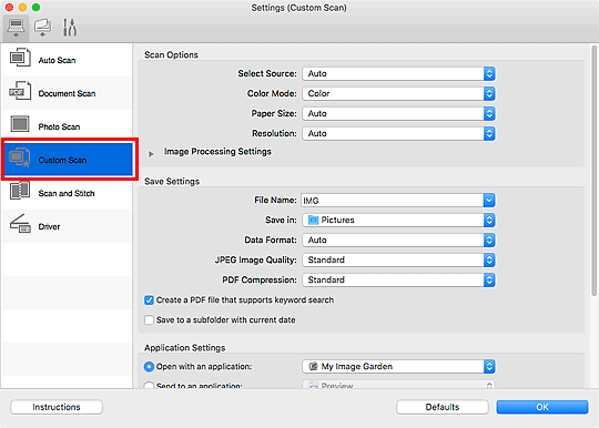 Imagen: cuadro de diálogo Configuración