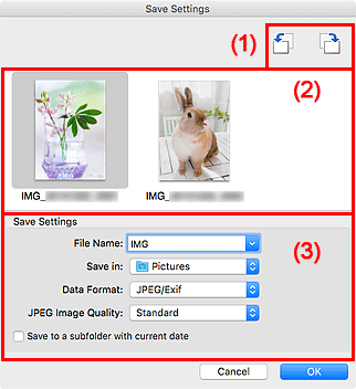 figure: Save Settings dialog