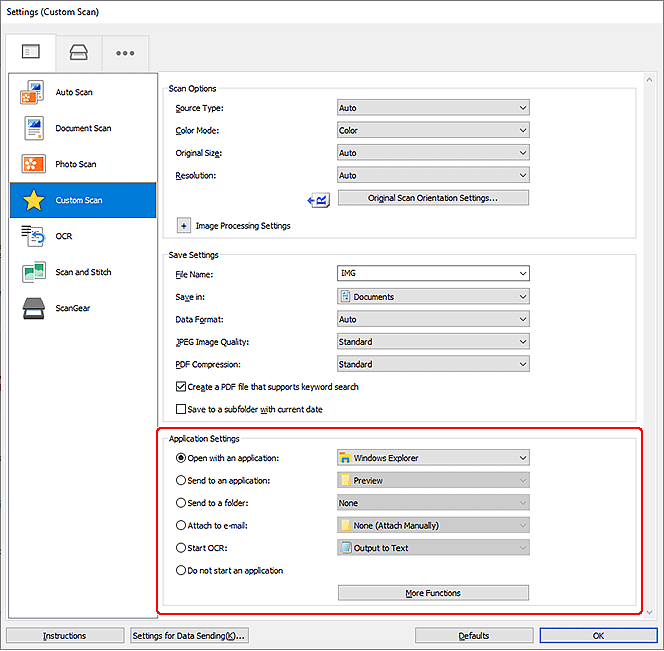 Ábra: A Beállítások párbeszédpanel