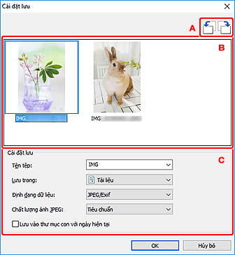 hình: Hộp thoại Cài đặt lưu