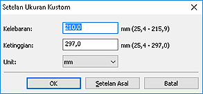 gambar: Kotak dialog Setelan Ukuran Kustom