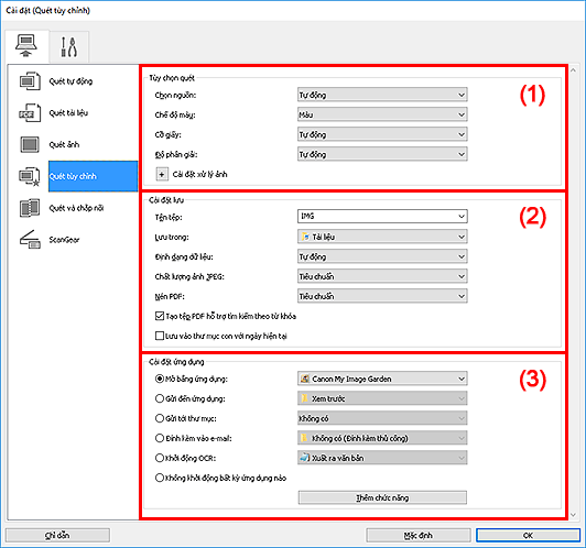 hình: Hộp thoại Cài đặt