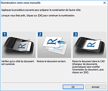 figure&nbsp;: boîte de dialogue Numérisation recto verso manuelle (Bord court)