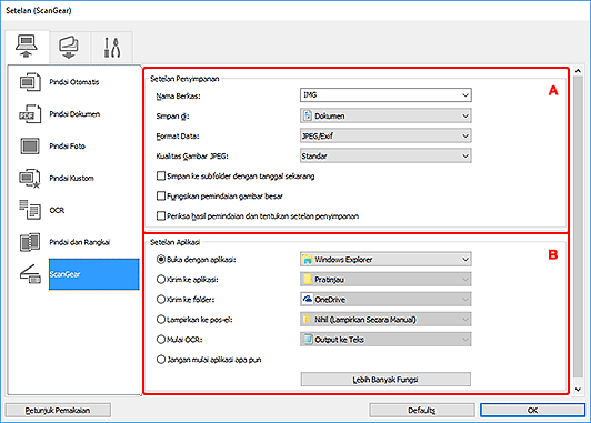 gambar: Kotak dialog Setelan