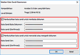 gambar: Kotak Dialog Setelan Kata Sandi Keamanan