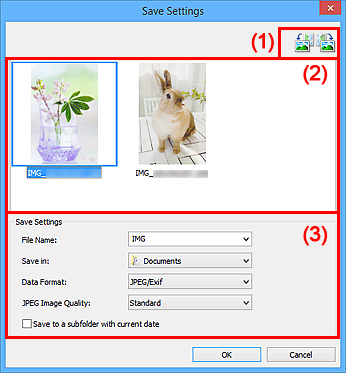 figure: Save Settings dialog box