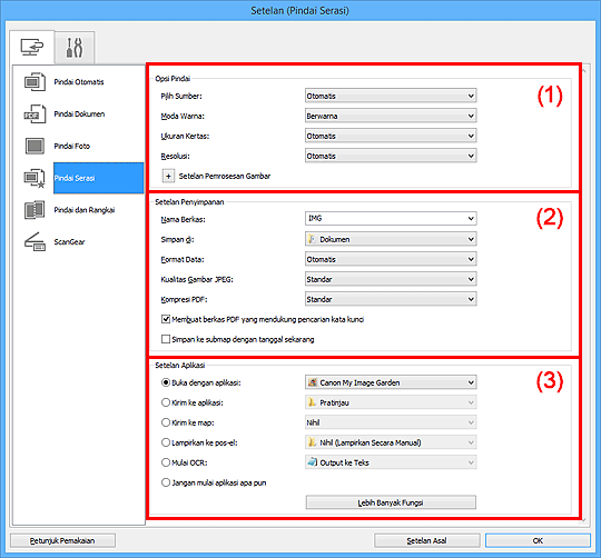 gambar: Kotak dialog Setelan