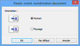 figure : boîte de dialogue Param. orient. numérisation document