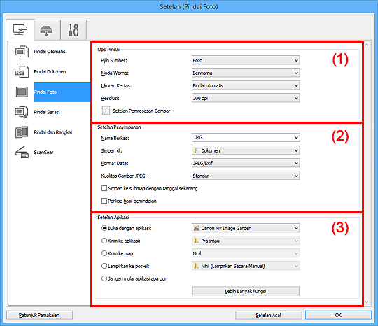 gambar: Kotak dialog Setelan