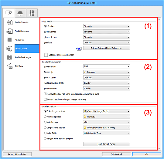 gambar: Kotak dialog Setelan