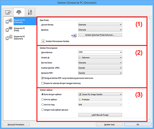 gambar: Kotak dialog Setelan