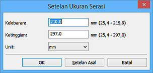 gambar: Kotak dialog Setelan Ukuran Serasi