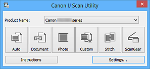 Canon : PIXMA : G3000 series : Scan Utility Main Screen