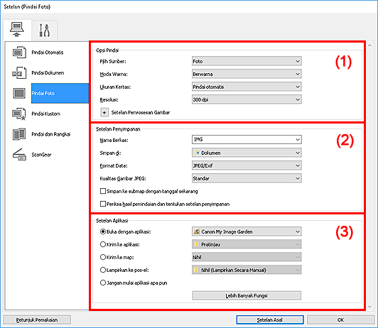 gambar: Kotak dialog Setelan