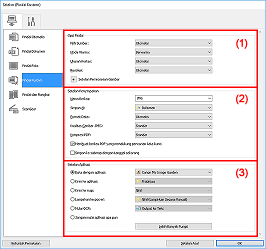 gambar: Kotak dialog Setelan