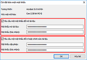 hình: Hộp thoại Cài đặt bảo mật mật khẩu