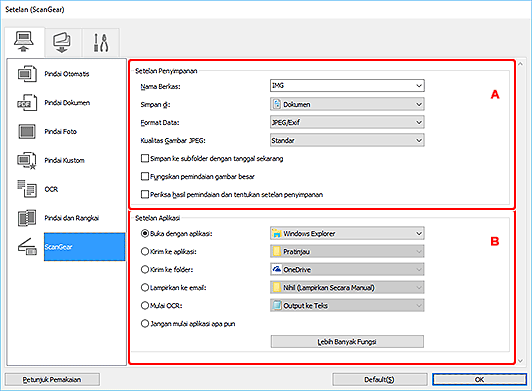 gambar: Kotak dialog Setelan