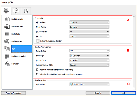 gambar: Kotak dialog Setelan