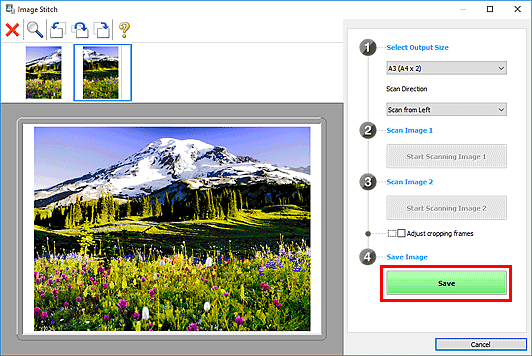фигура: Прозорец &bdquo;Слепване на изображения&rdquo;