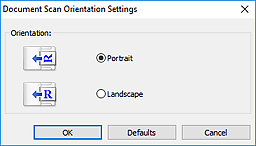 obrázek: dialogové okno Nastavení orientace při skenování dokumentu