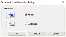 figure: Document Scan Orientation Settings dialog box
