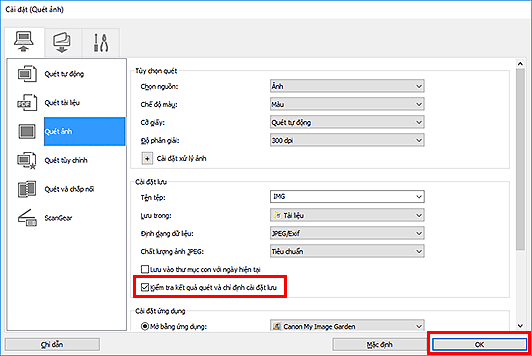 hình: Hộp thoại Cài đặt