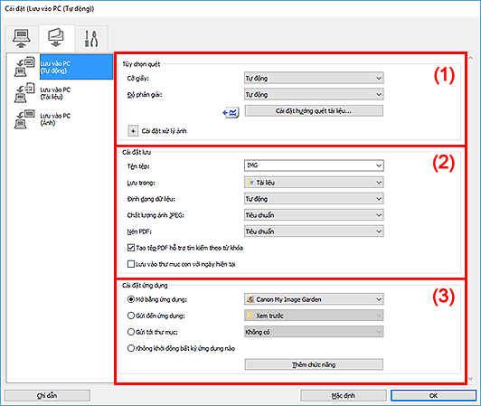 hình: Hộp thoại Cài đặt