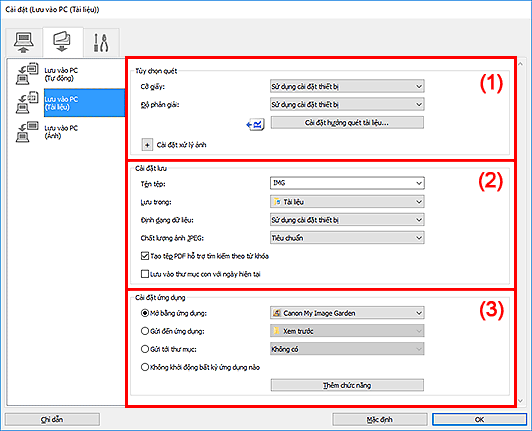 hình: Hộp thoại Cài đặt