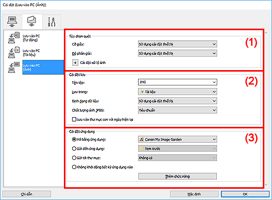 hình: Hộp thoại Cài đặt