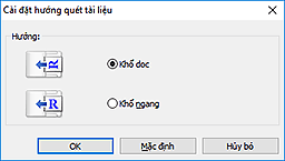 hình: Hộp thoại Cài đặt hướng quét tài liệu