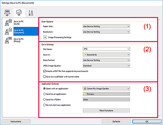 Imagen: cuadro de diálogo Configuración