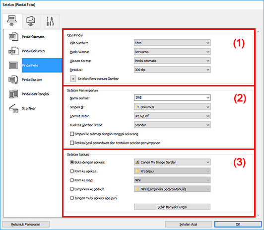 gambar: Kotak dialog Setelan