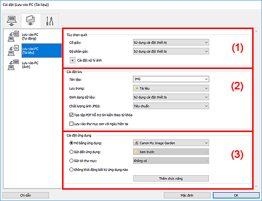 hình: Hộp thoại Cài đặt