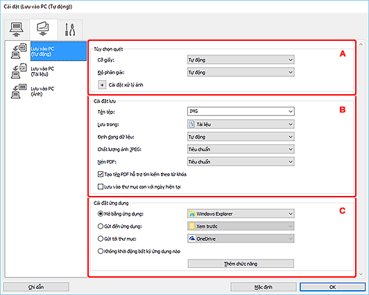hình: Hộp thoại Cài đặt