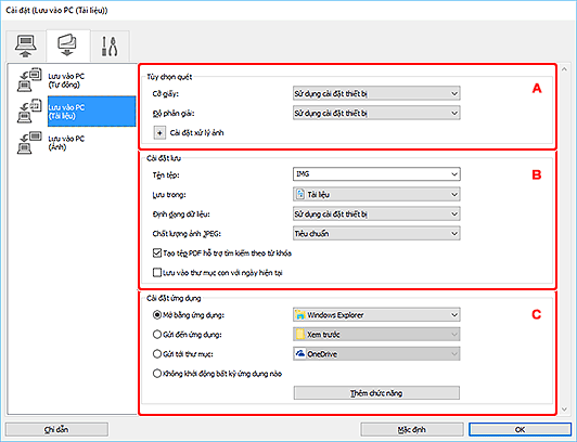 hình: Hộp thoại Cài đặt