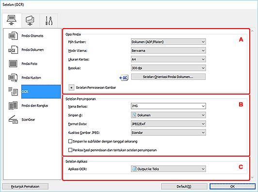 gambar: Kotak dialog Setelan