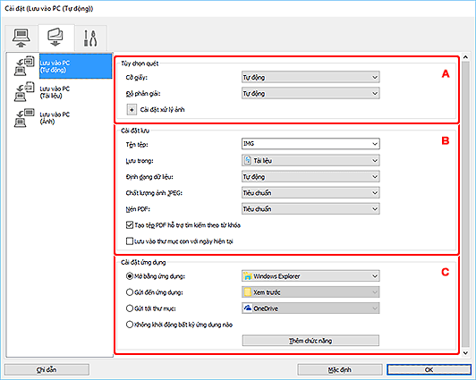 hình: Hộp thoại Cài đặt