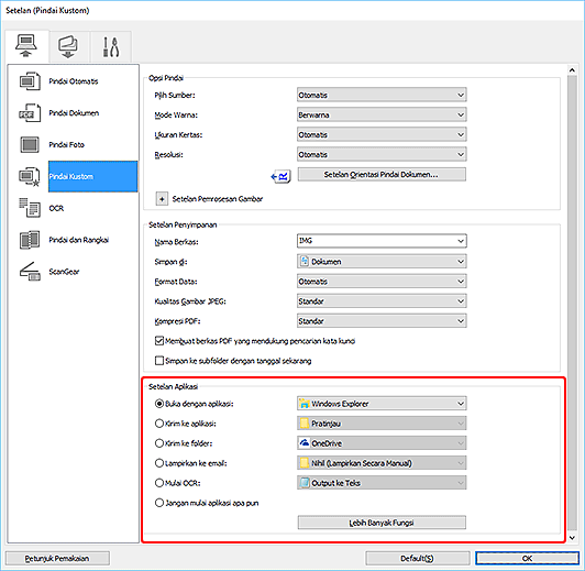 gambar: Kotak dialog Setelan