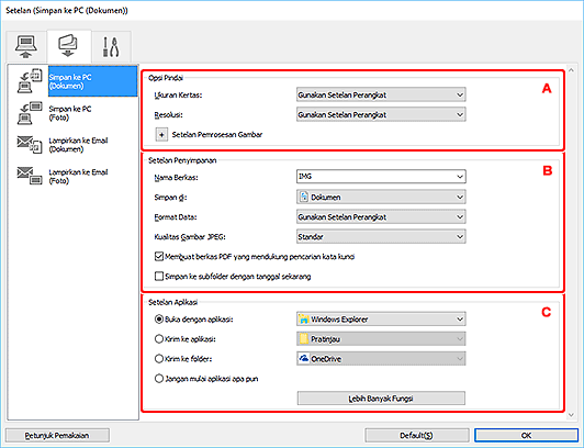 gambar: Kotak dialog Setelan