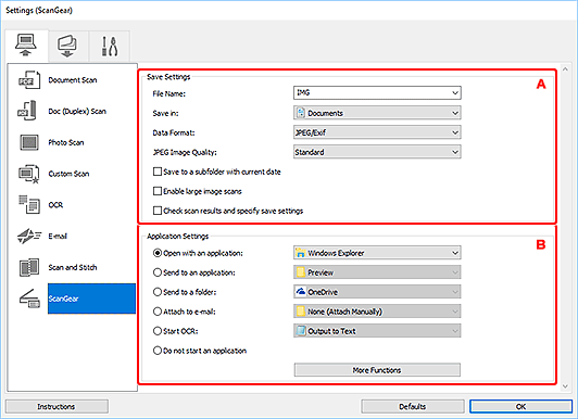 pav.: Parametrų dialogo langas