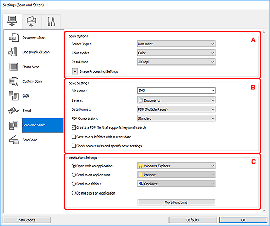 afbeelding: Dialoogvenster Instellingen