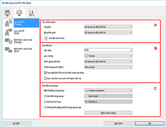 hình: Hộp thoại Cài đặt